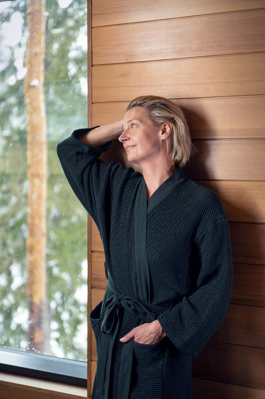 Kenno Bath Robe - Dark Green