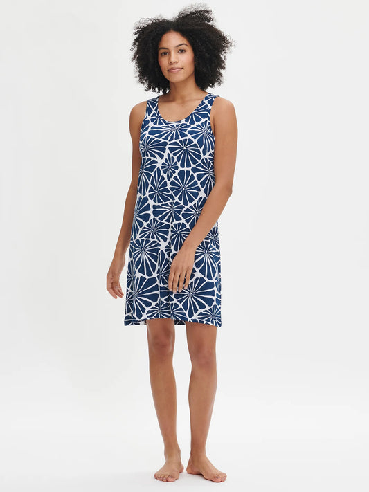 Aralia Short Sleeveless Nightgown - Navy Blue