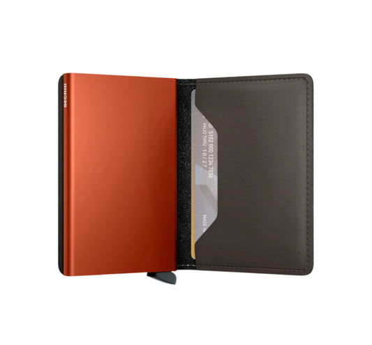 Slimwallet Matte Truffle and Orange