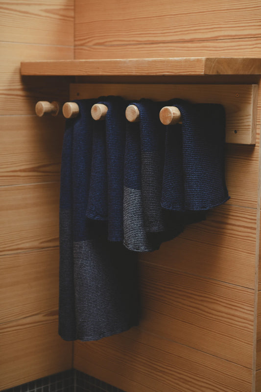 TERVA Linen Towel, Black Multi Blueberry