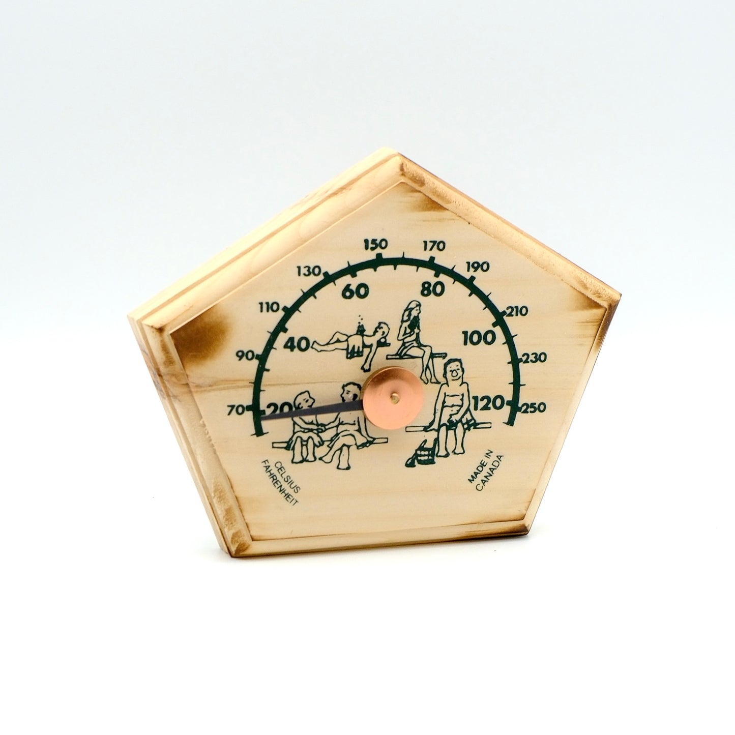 Cottage Style Pine Sauna Thermometer - Roofless