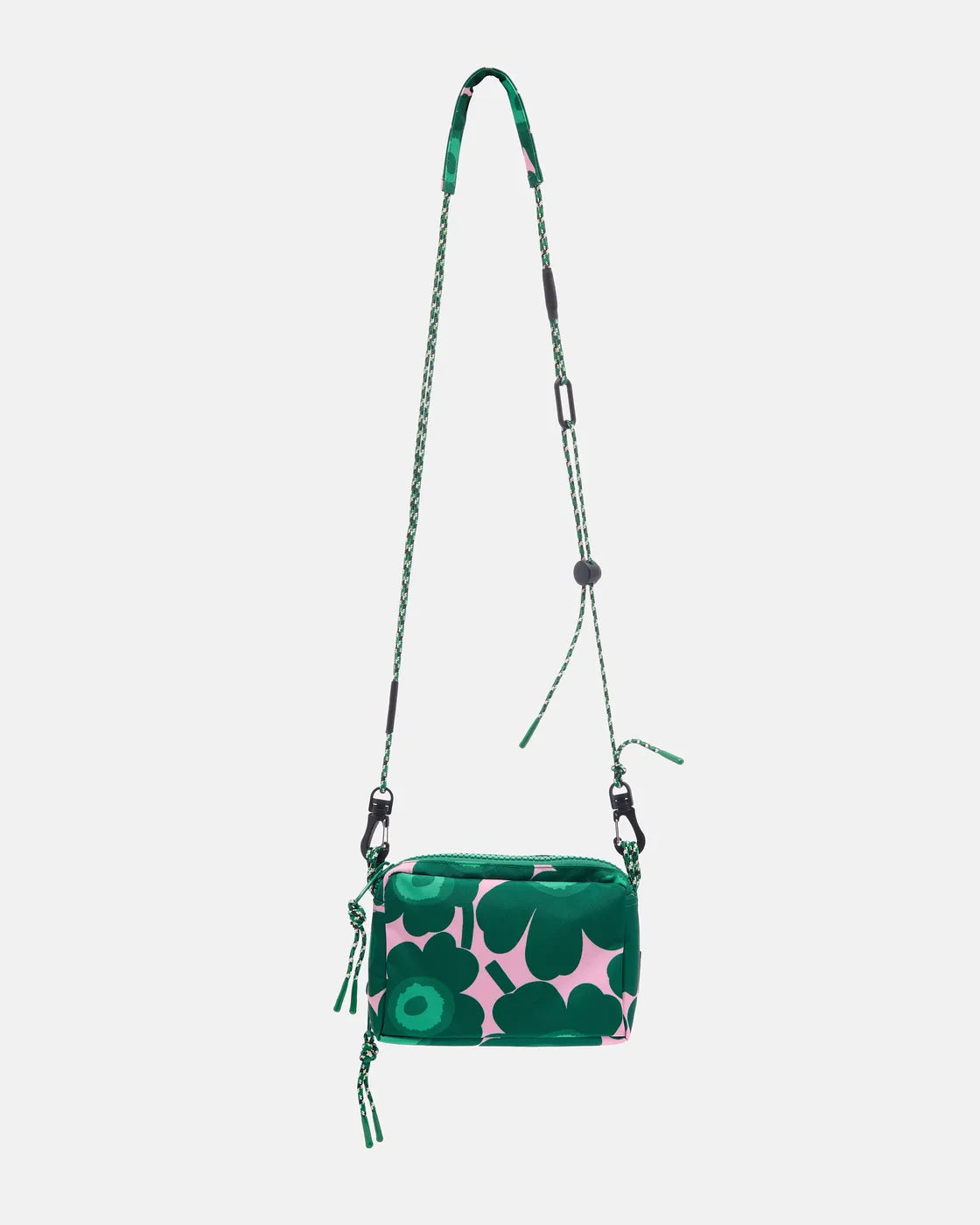 Iloisa Mini Unikko Shoulder Bag. Dark Green, Pink