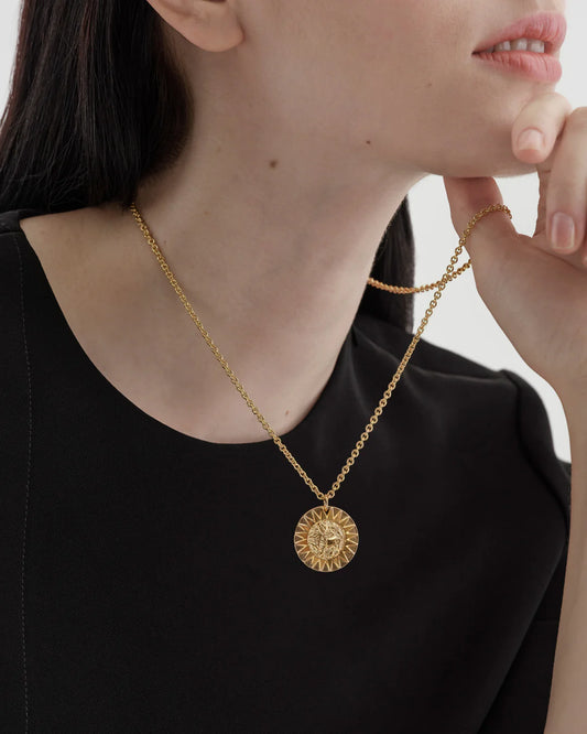 Sun Lion Large Bronze Pendant