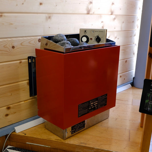 6kW Wall-Mounted Electric Sauna Heater, Stainless or Red