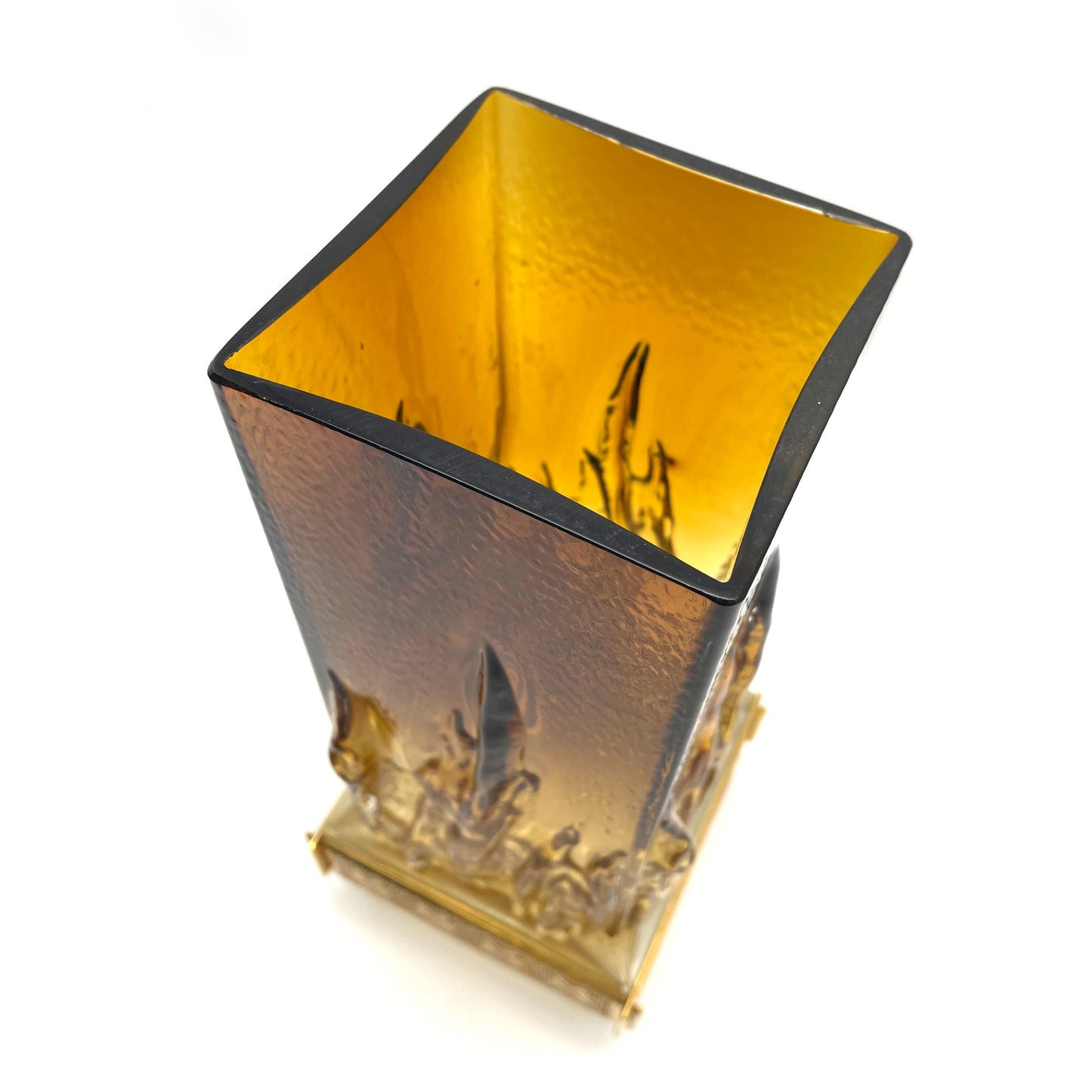 Vintage Kumela "Liekki" Amber Art Glass Vase – Eino Wänni, Finland