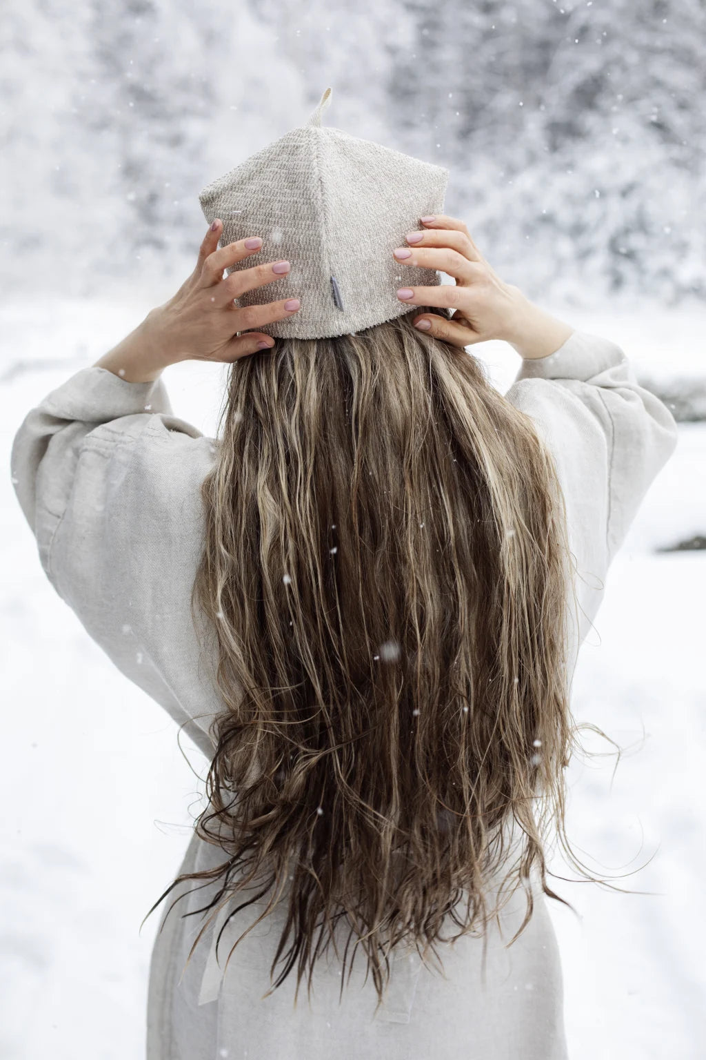 MERI Sauna Hat - White/Linen/Black