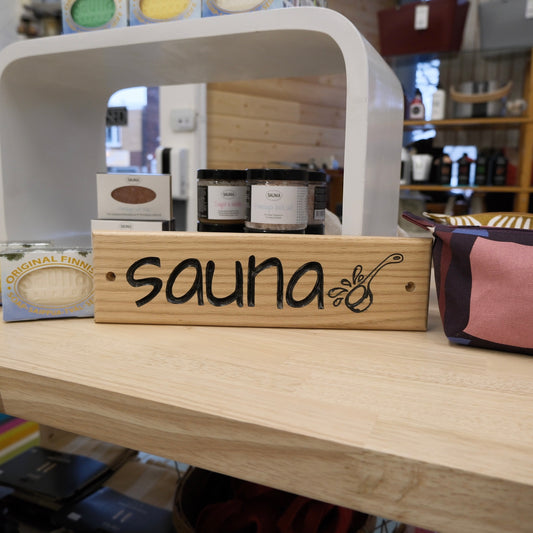 Sauna Sign with Ladle – Handcrafted in Thunder Bay