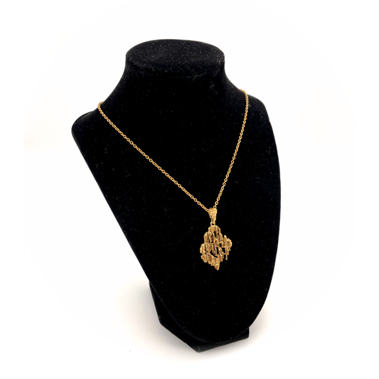 Vintage Brutalist Bronze Pendant Necklace