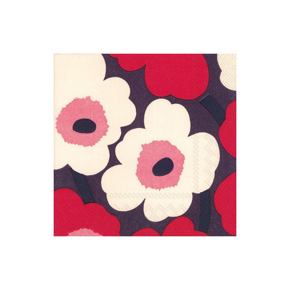 Unikko Red Cream Luncheon Napkins