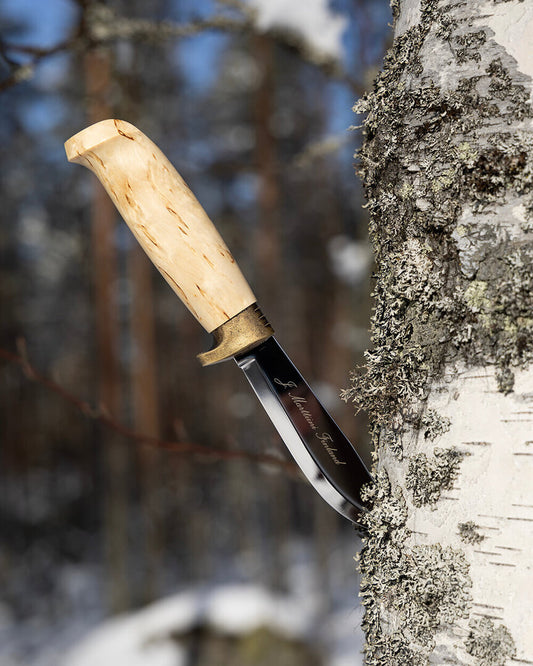 Deluxe Skinner Hunting Knife with Curly Birch Handle