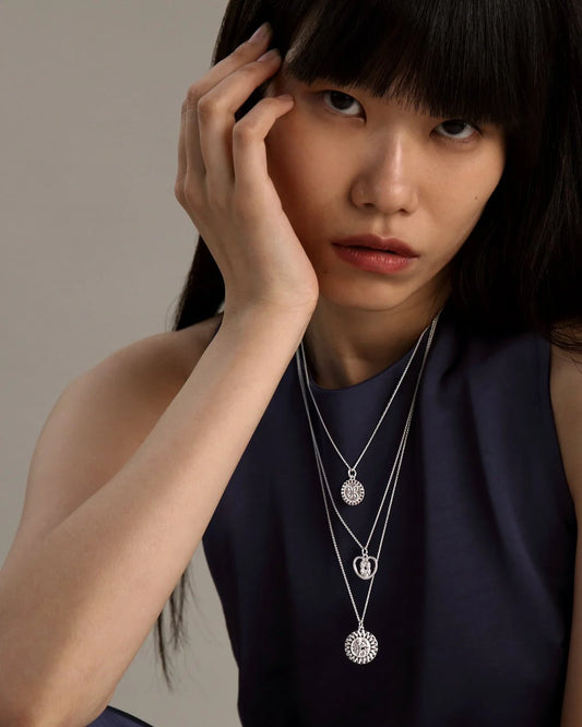 Amulet Pendant Sun Lion Silver