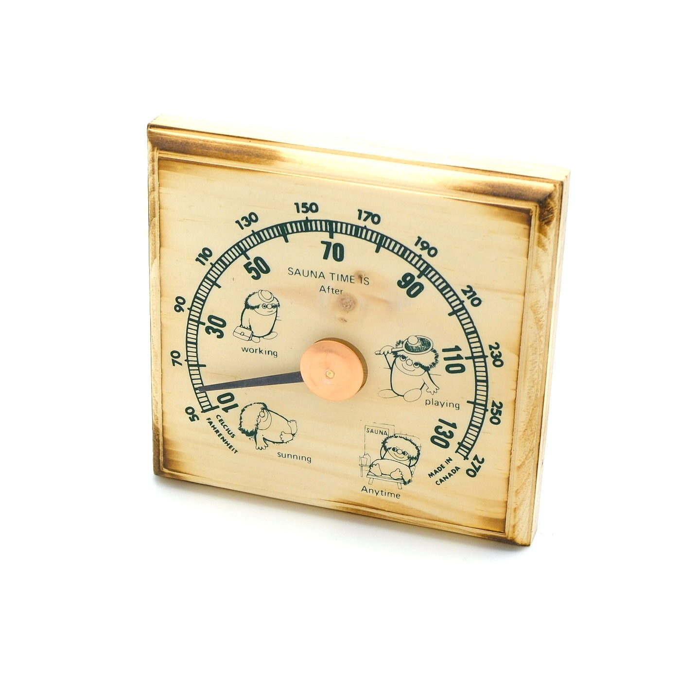 Square Wood Sauna Thermometer – Handmade in Canada
