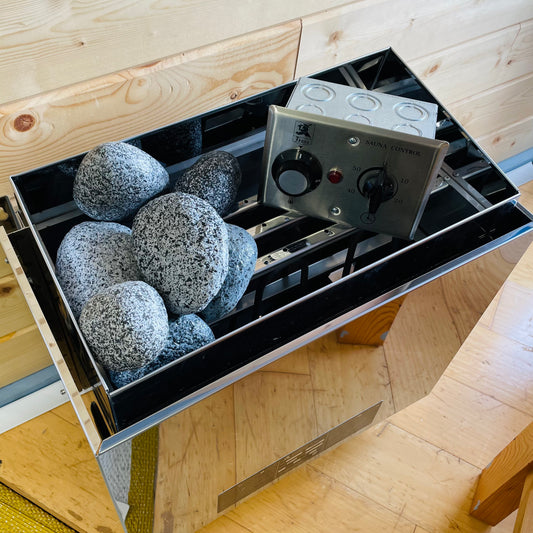 9kW Wall-Mounted Electric Sauna Heater, Stainless or Red