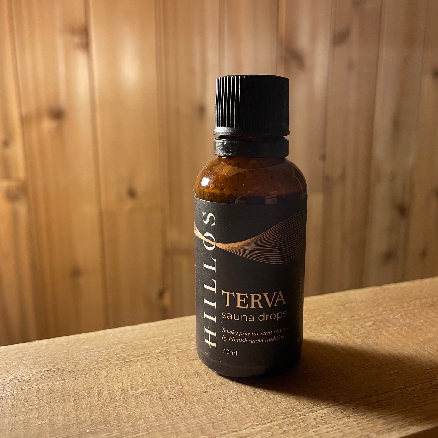 Hiillos Terva Sauna Drops – Smoky Pine Tar Scent (30 ml)