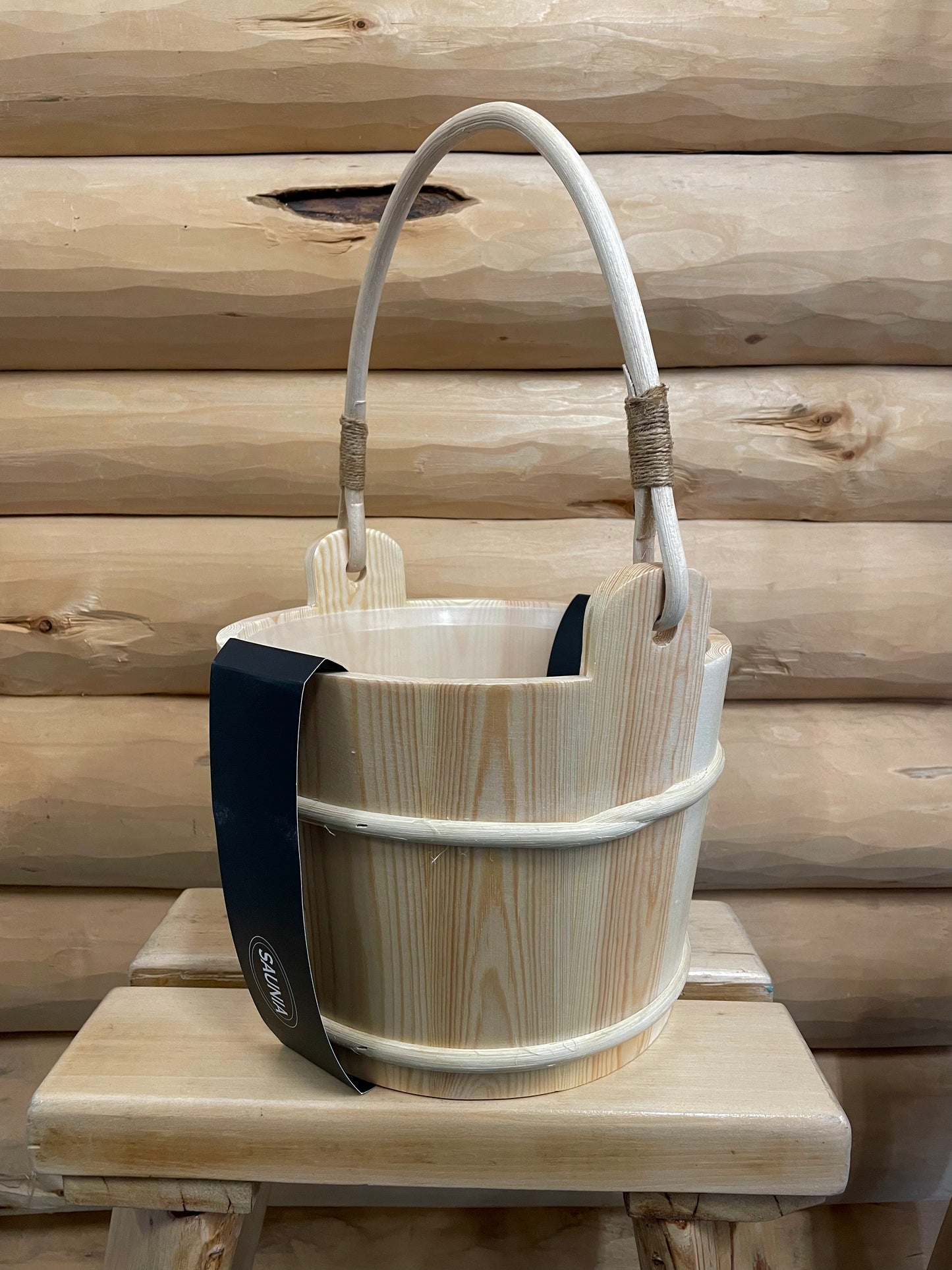 Wooden 6L Pine Sauna Pail with Handle
