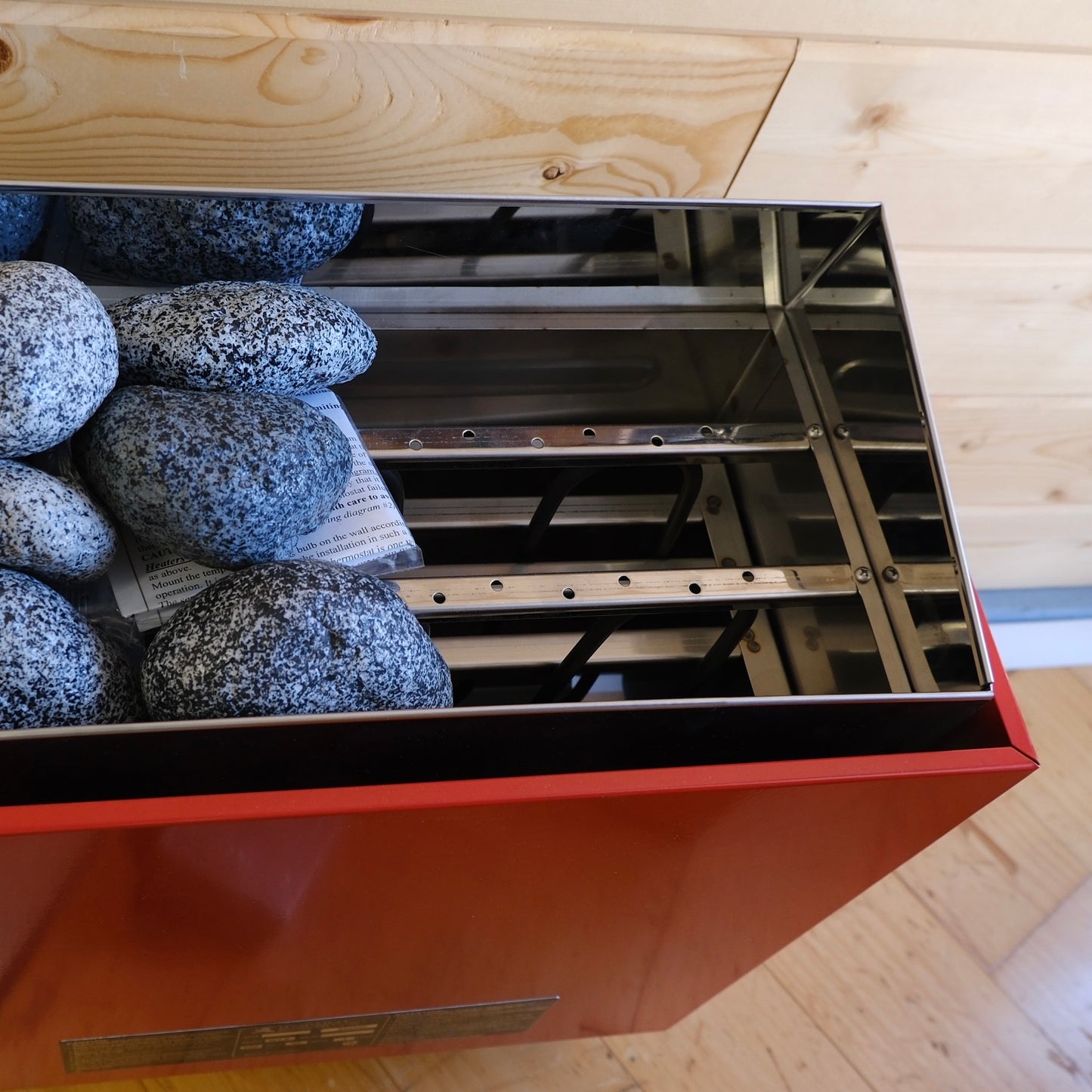 6kW Wall-Mounted Electric Sauna Heater, Stainless or Red