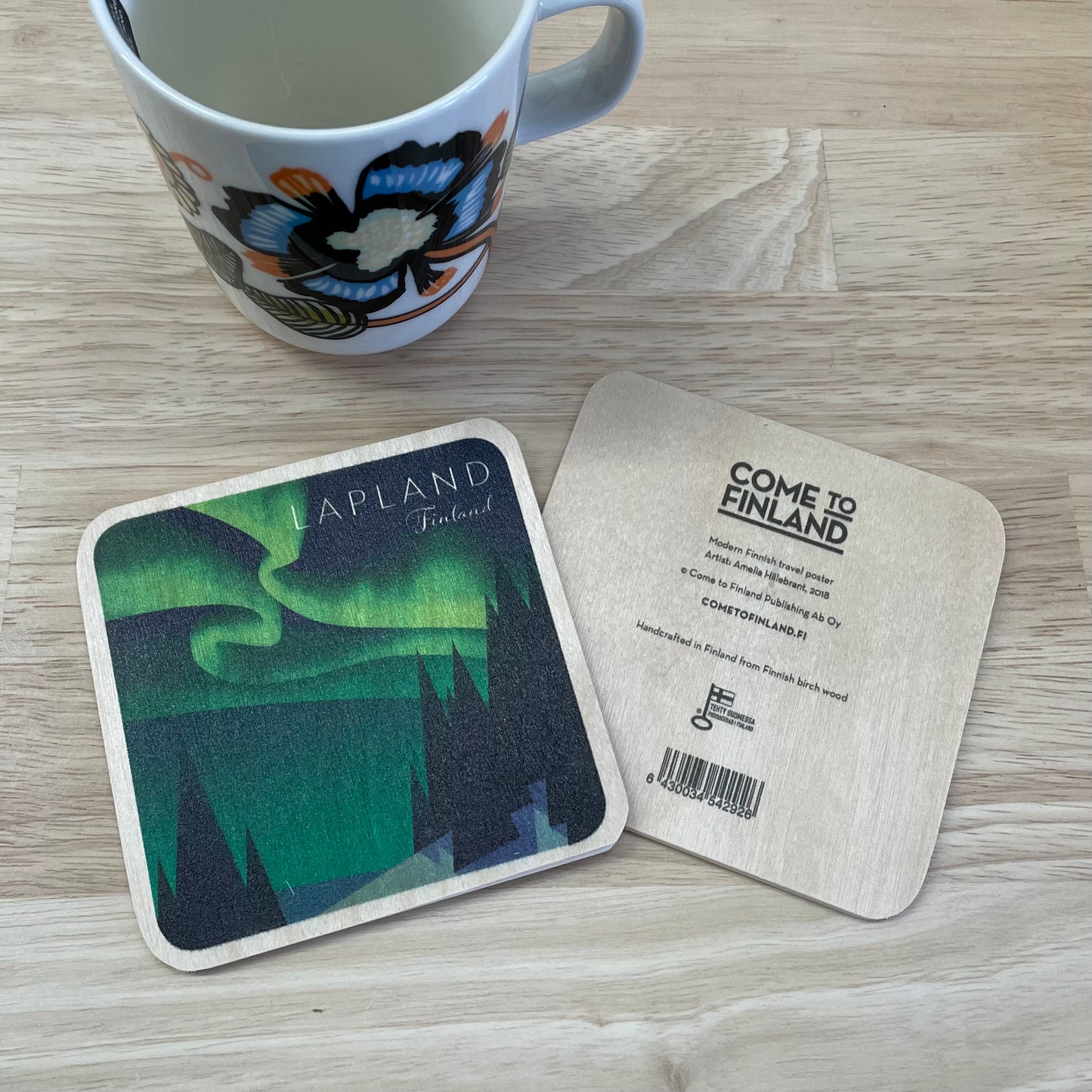 Northern Lights Wooden Coaster