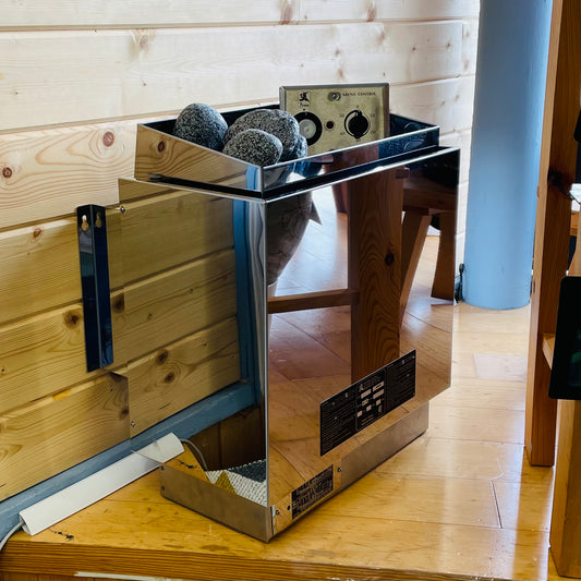 6kW Wall-Mounted Electric Sauna Heater, Stainless or Red