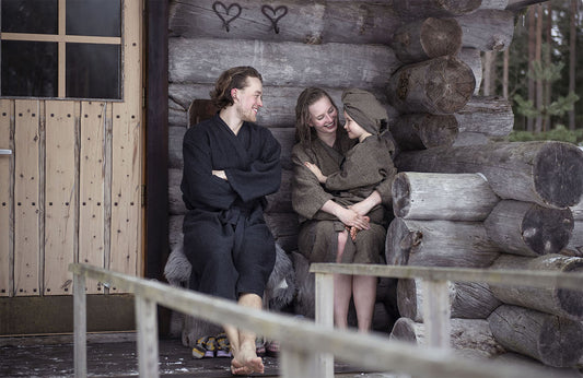 Kids Kenno Bath Robe - Black / Beige