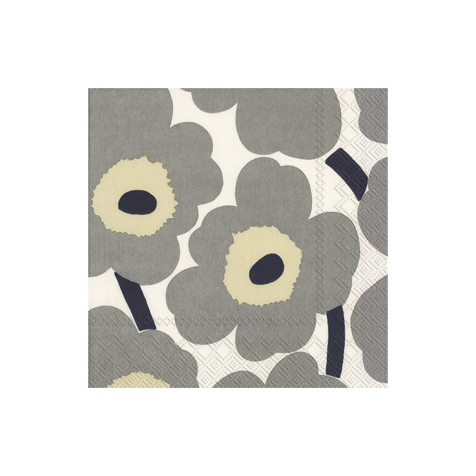 Unikko Grey White Luncheon Napkins