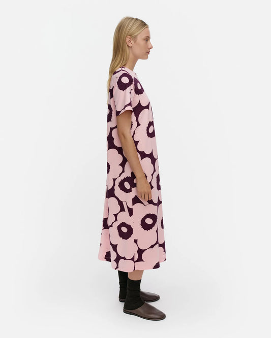 Pisteinen Unikko Dress Pink/Wine