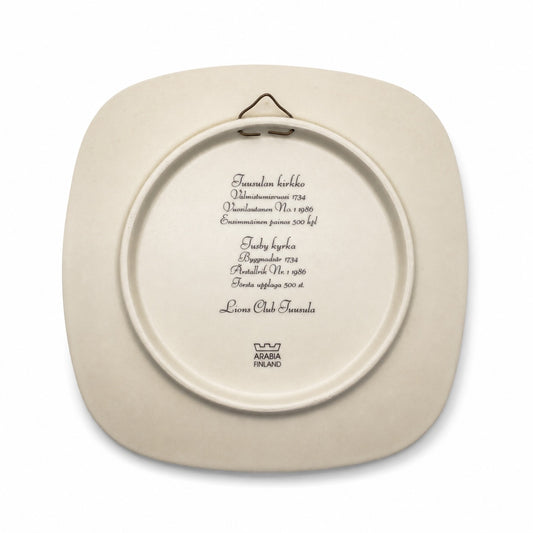 Arabia Tuusulan Kirkko Wall Plate 1986
