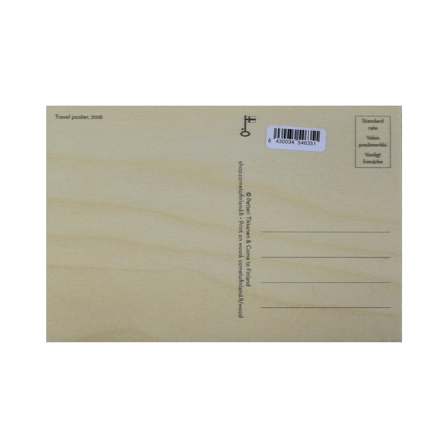 Come to Finland Wooden Postcard