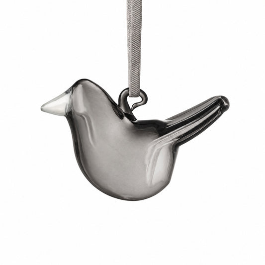 Iittala Mini Glass Bird Ornaments – Grey, Set of 3
