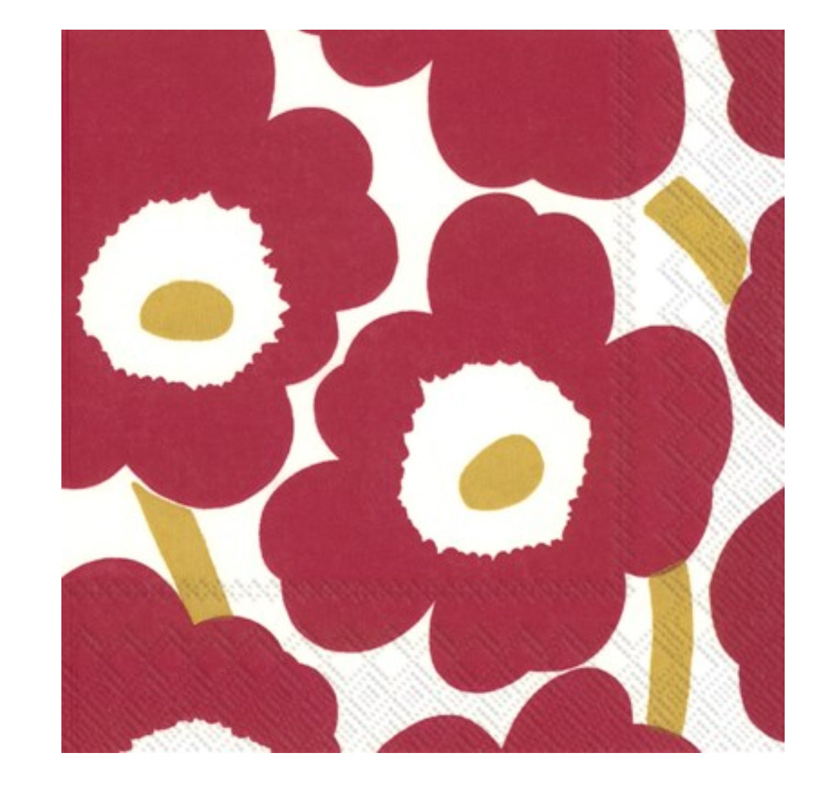 Unikko Dark Red Gold Cocktail Napkins