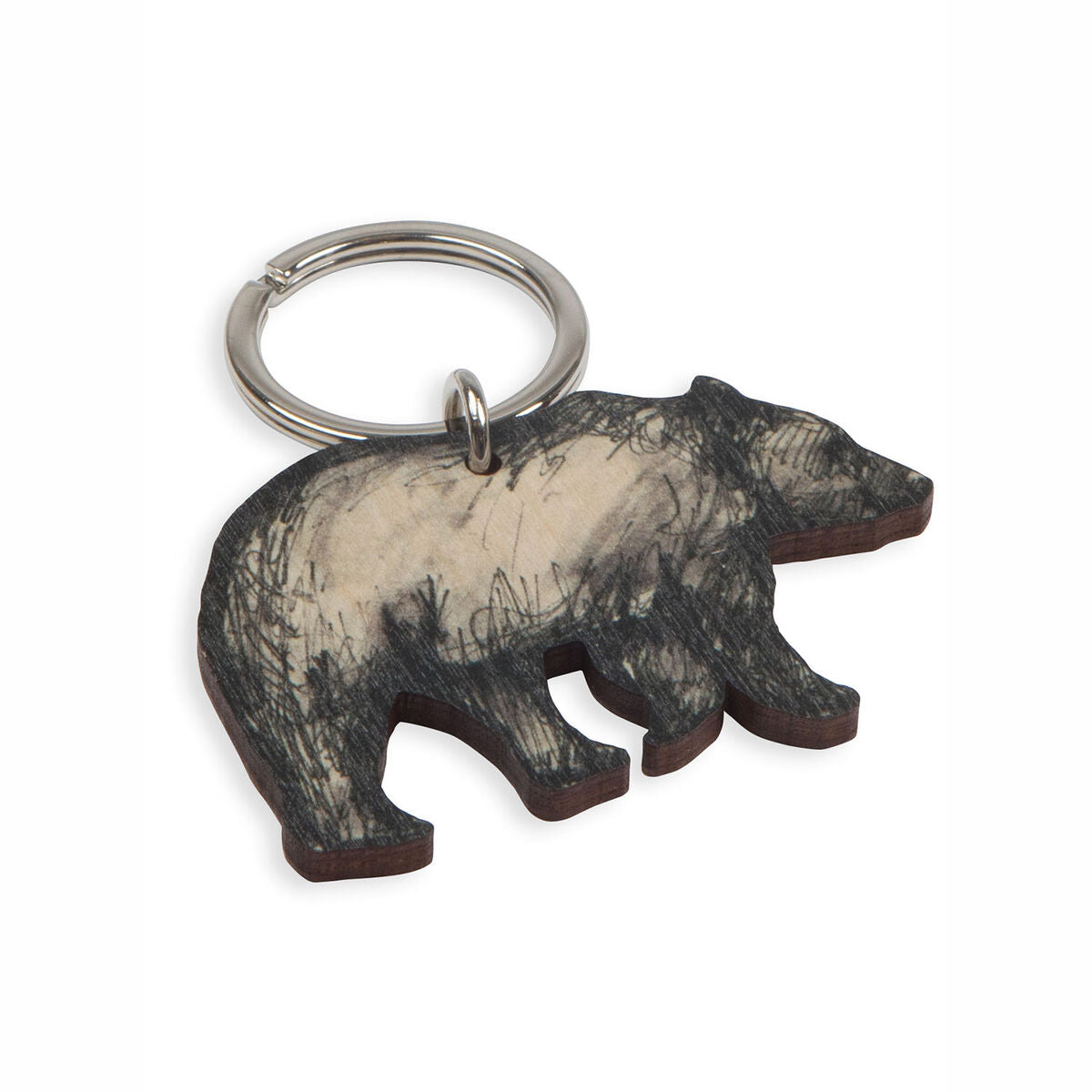 Miiko Bear Keychain Birch Plywood