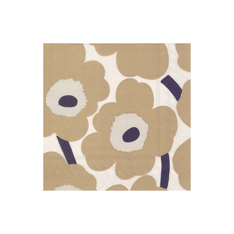 Unikko Cream Linen Cocktail Napkins