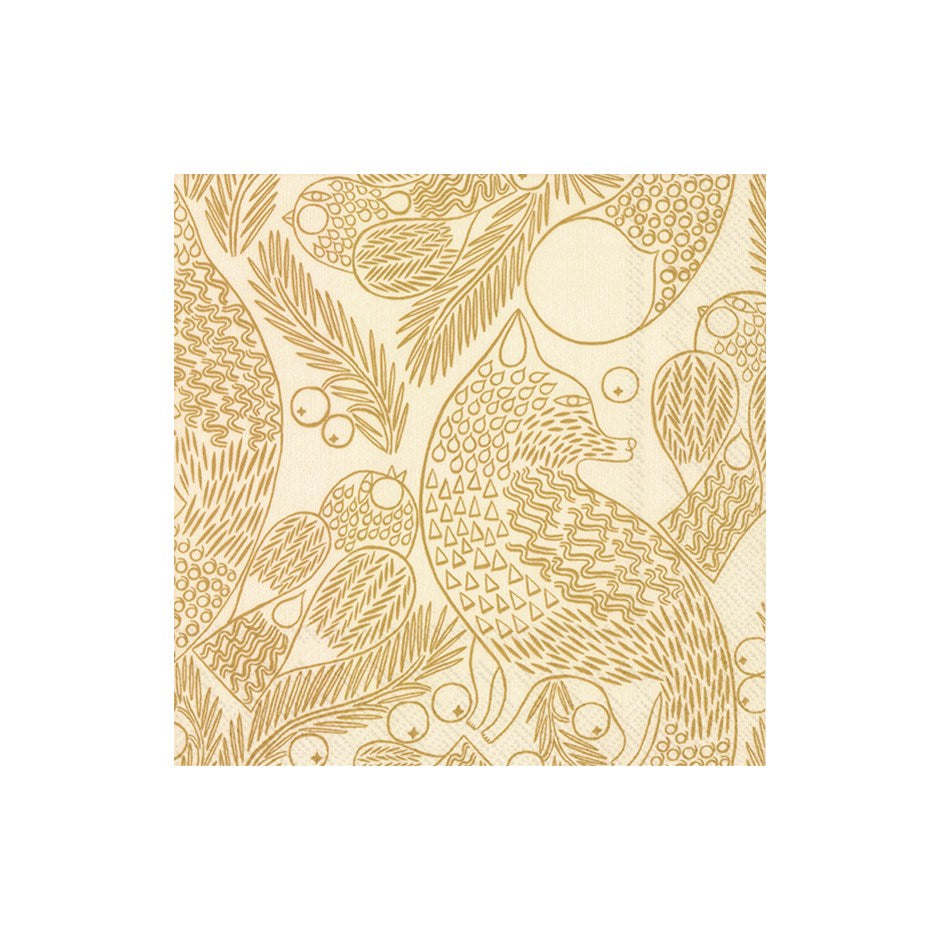 Ketunmarja Cream Gold Luncheon Napkins