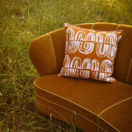 Rust Kaarna Cushion Cover