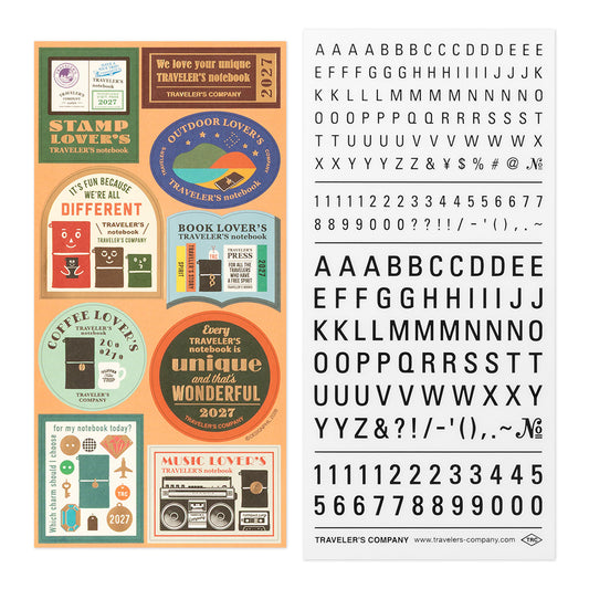 Traveler's notebook Customized Sticker Set for Diary 2027