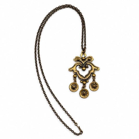 Vintage Seppo Tamminen Bronze Pendant Necklace – Finland, 1970s