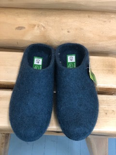 Felt Slipper Clog Style - petrol Blue