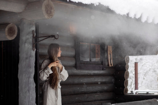 OTSO Sauna Cover Brown- Linen 46 x 60 cm