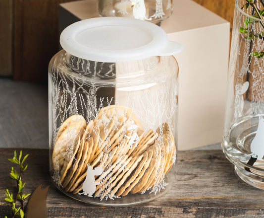 Glass Jar with lid “In the Woods”