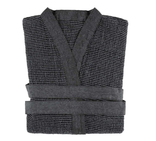 Kenno Bathrobe - Black/Grey