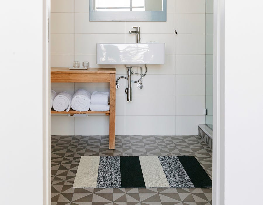 Marbled Shag Stripe Salt & Pepper Mat