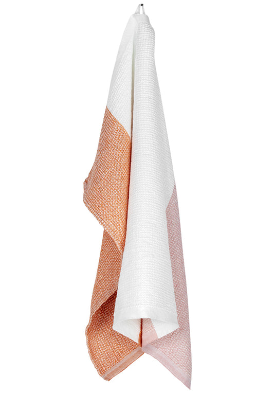 TERVA Linen Towel, White Rust Rose