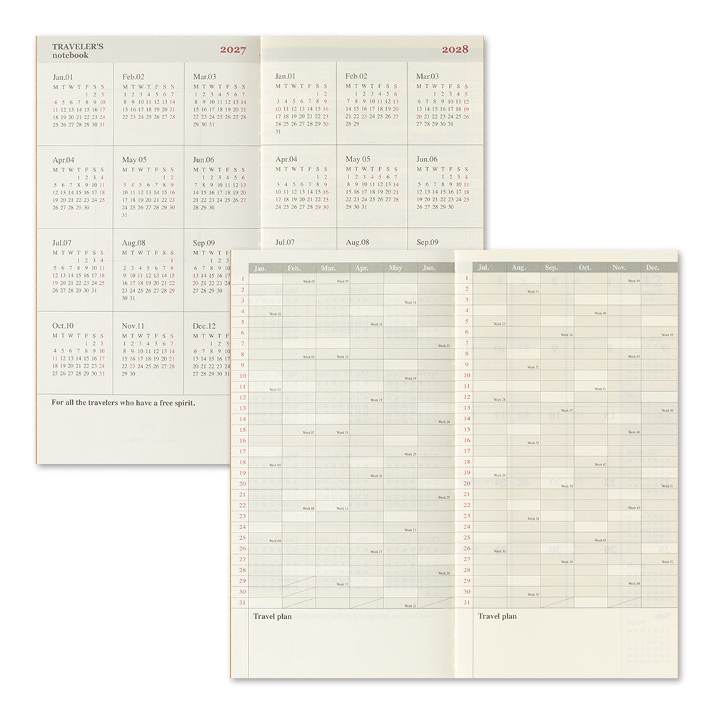 Traveler's notebook  Refill 2027 Monthly