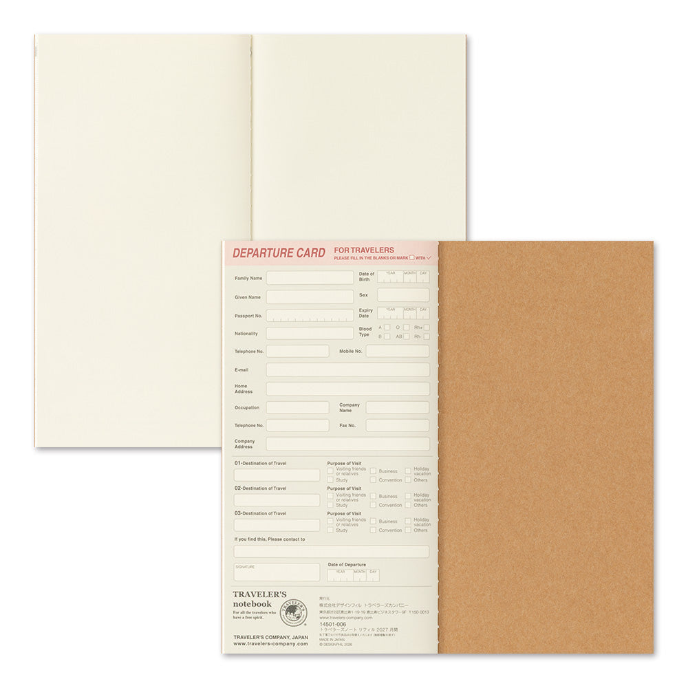 Traveler's notebook  Refill 2027 Monthly