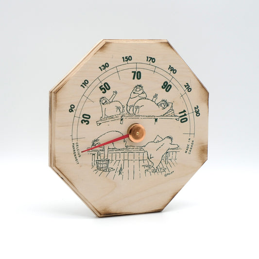 Octagon Sauna Thermometer with Finnish Sauna Characters – 8"