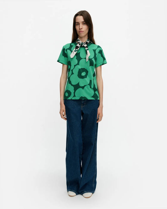 Heleys Unikko T Shirt. Green, Dark Green