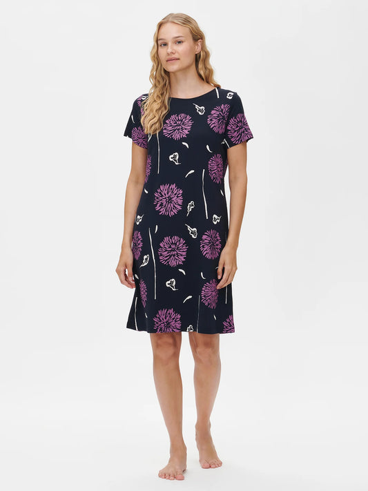 Chrysanthemum Short Nightgown - Short Sleeves