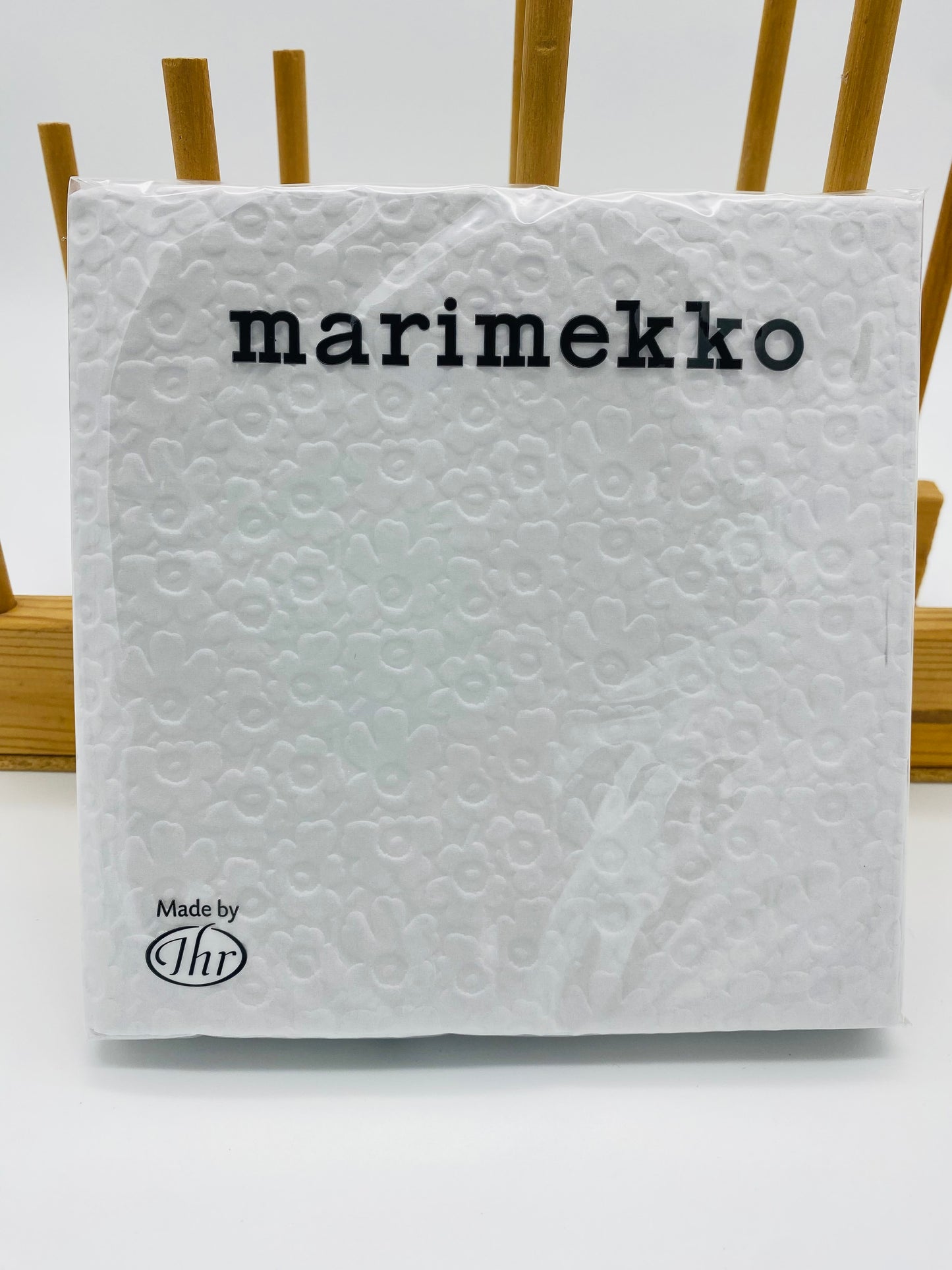 Unikko Marimekko Embossed White Luncheon Napkin