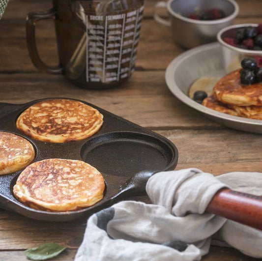 Skeppshult 8” x 8” Cast Iron Egg Pan With Walnut Handle