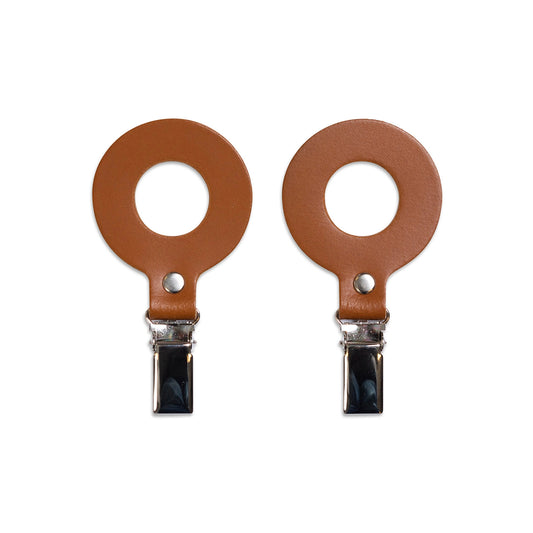 Miiko Towel Clips Ring Brown Leather