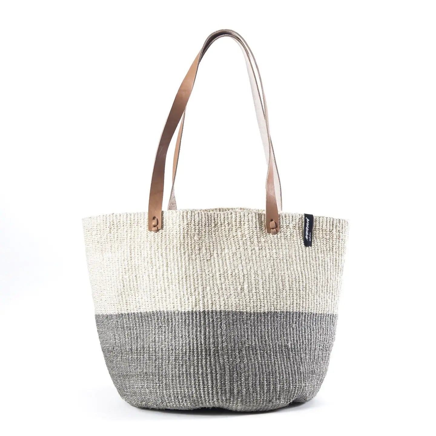 Kiondo Shopper Basket - Natural and Light Grey